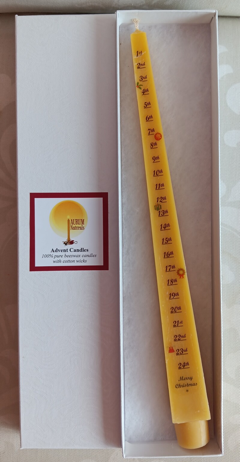 Christmas Countdown Candle - Yellow